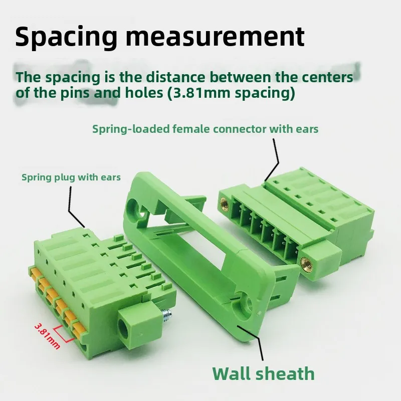 15EDGWC-3.81 Wall Terminal Block Screw Free Butt KDM/KDPM Spring Type with Frame Complete Set