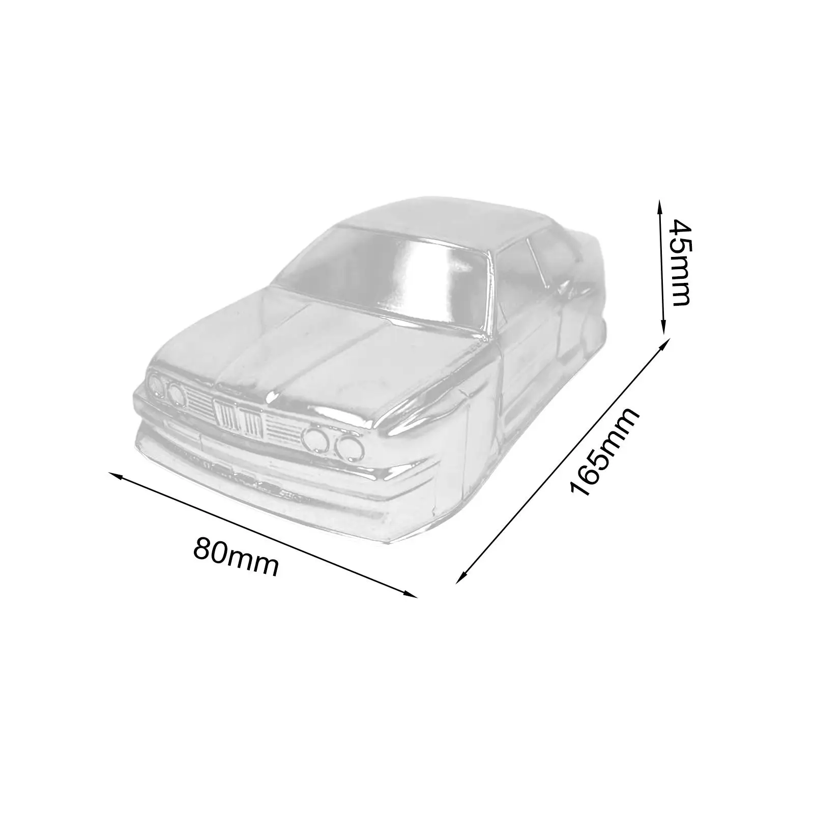 Cuerpo de carcasa de coche RC, distancia entre ejes ligera, resistencia al desgaste de 98mm, cuerpo RC resistente