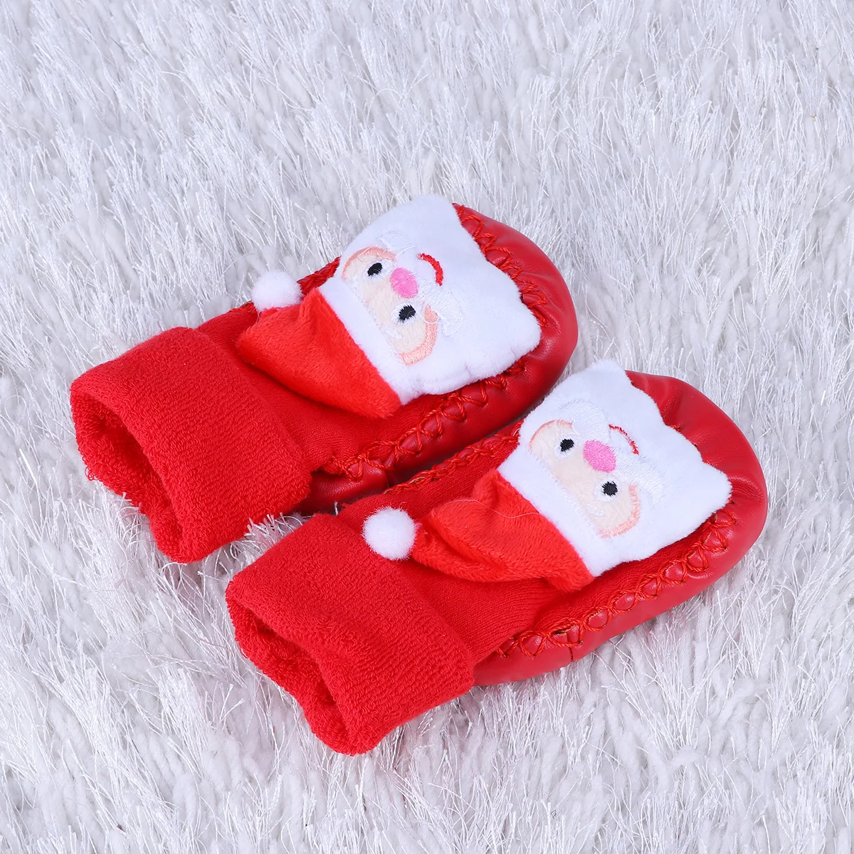 1 زوج الطفل عيد الميلاد تخزين لينة الدافئة المضادة للانزلاق الطابق الأحذية سانتا كلوز طباعة الخريف الشتاء الجوارب إبقاء أقدام الطفل دافئ