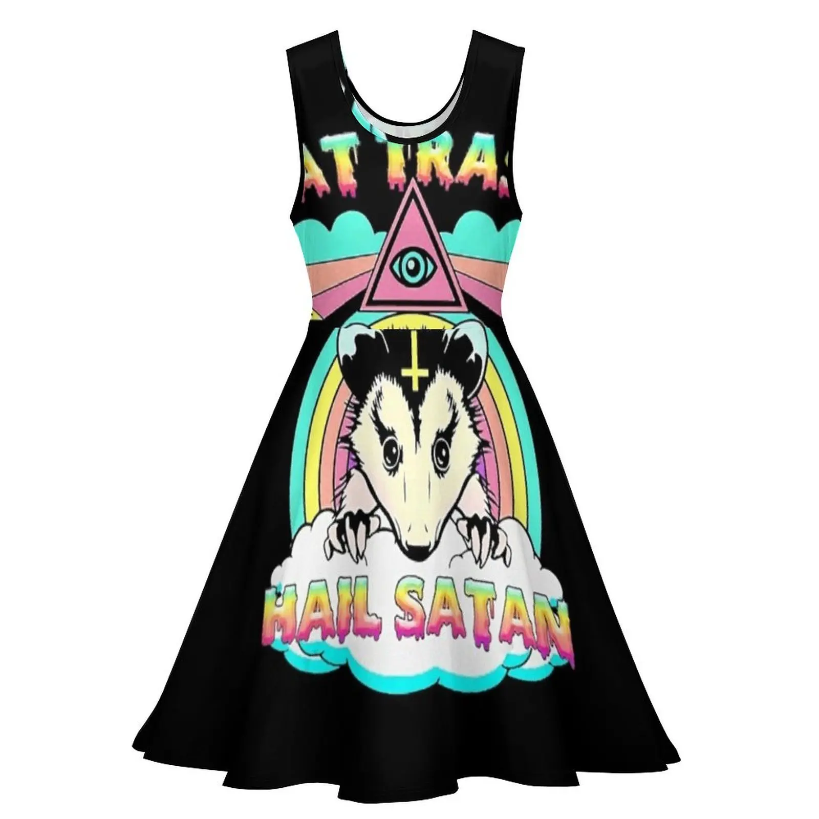 Eat Trash Hail Satan Raccoon Pentagram Satanic Garbage Gang Sleeveless Dress dresses summer woman 2024 bandage dress