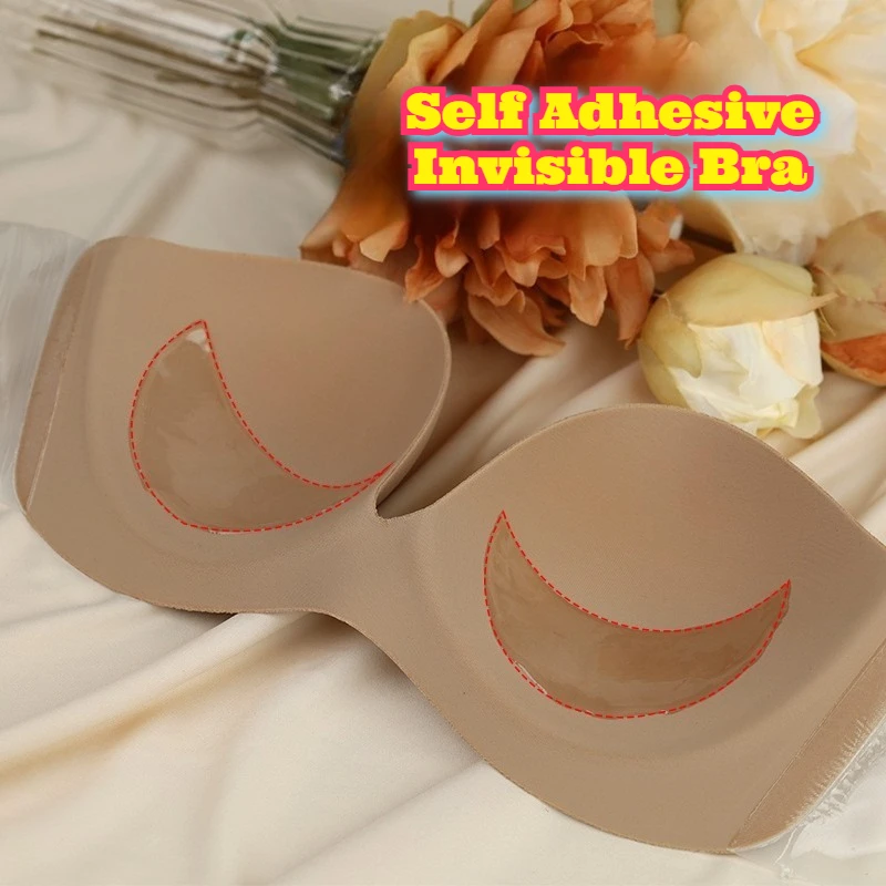 لاصق لزجة الصدرية حمالة رفع غير مرئية عارية الذراعين الذاتي عصا سيليكون بتلات الثدي النساء فستان الزفاف الملابس الداخلية حديثا