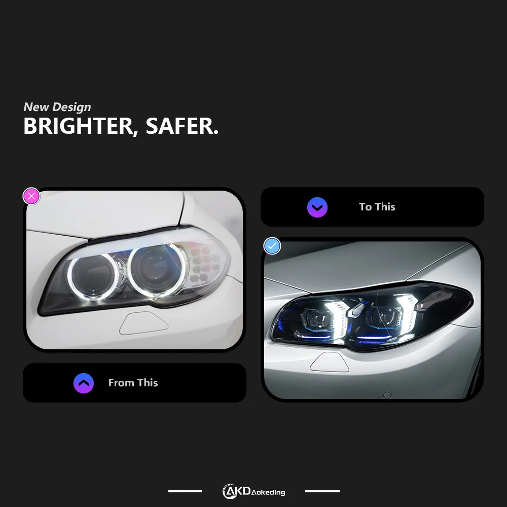AKD Car Styling Head Lamp for  F10 5 Series 2011-2017 F18 LED Headlight Assembly Upgrade Newest M5 LHD RHD Accessories