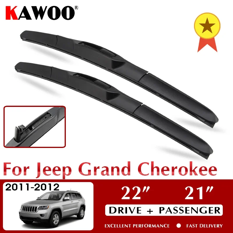 

KAWOO Wiper Car Wiper Blade For Jeep Grand Cherokee 2011-2012 Windshield Windscreen Front Window Accessories 22"+21" LHD RHD