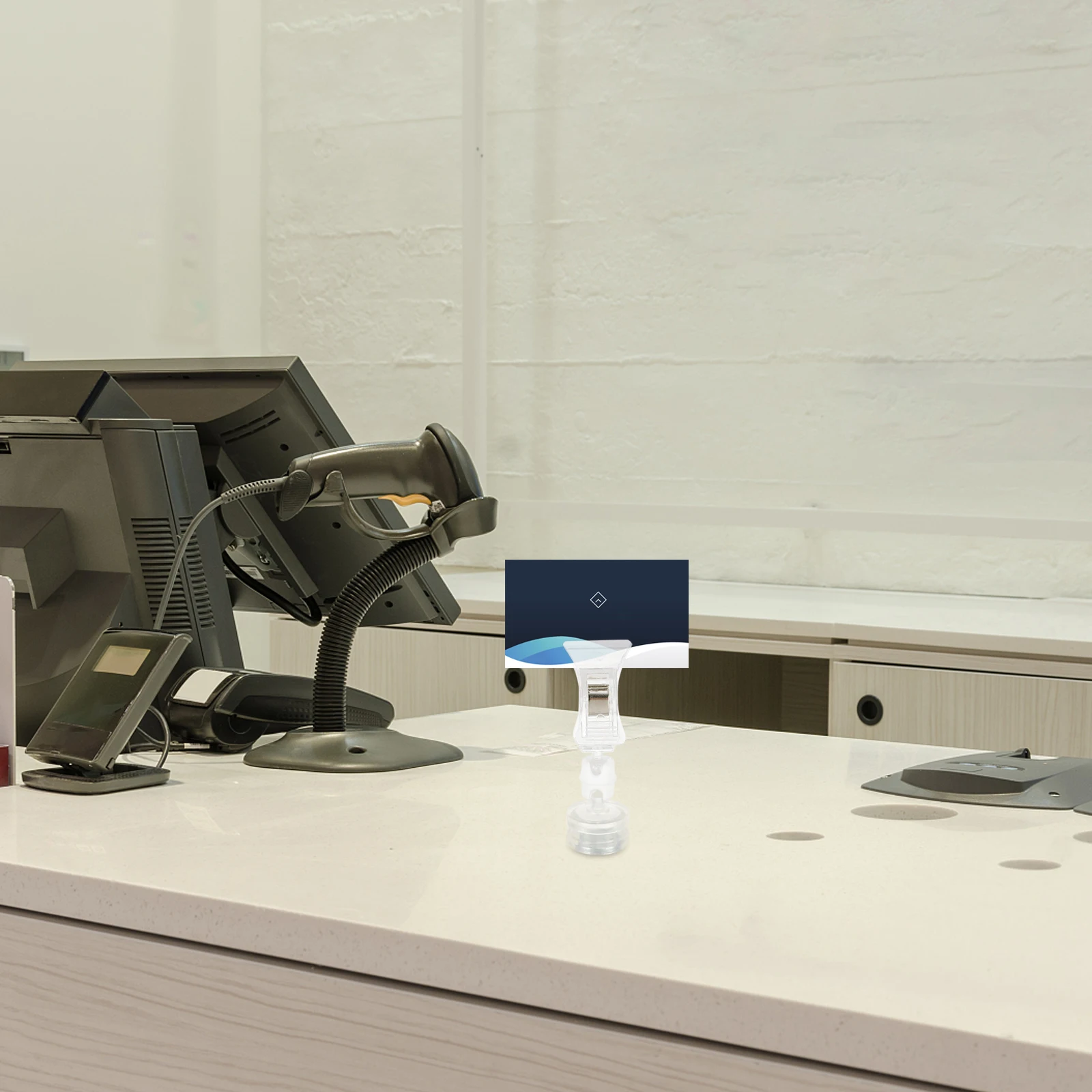 

4pcs Magnetic Clips Transparent Desk Holders POP Advertising Racks Display Stands Price Tag Label Holder