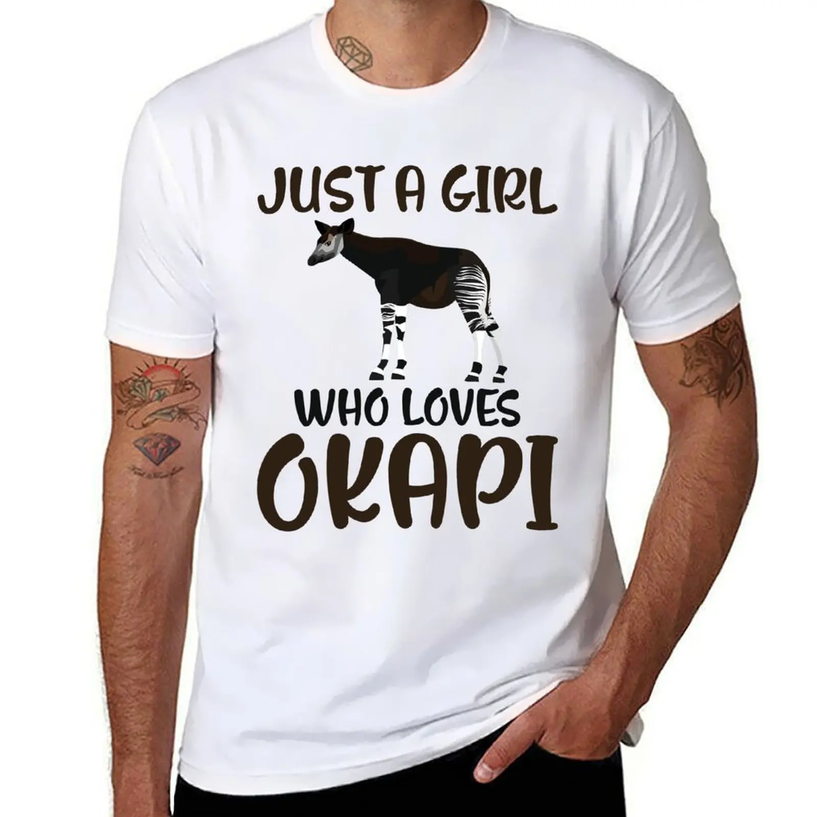 

Just a Girl Who Loves Okapi T-Shirt black cotton t-shirt plain for man package man t shirt summer T-Shirt