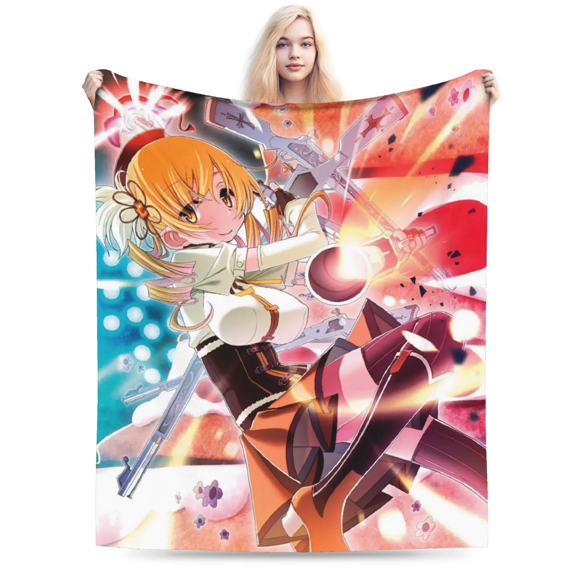 Puella Magi Madoka Magica Anime Blankets Fleece Autumn/Winter  Breathable Ultra-Soft Throw Blanket for Bedding Outdoor Bedspread
