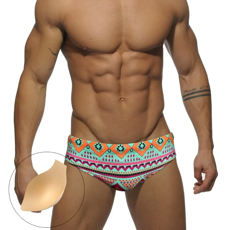 

Sexy Mens Swimsuit Printed Swimming Briefs Swimwear Push Up Pad Sexy Bikini Men Surf Board Beach Shorts Surfing Swim Trunks