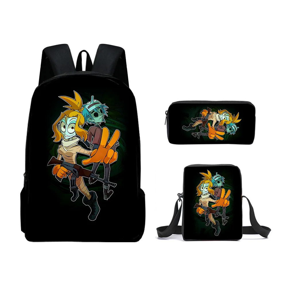 3D New Gas Lamp Area The Gaslight District Backpack Student Backpack Crossbody Bag Pen Bag