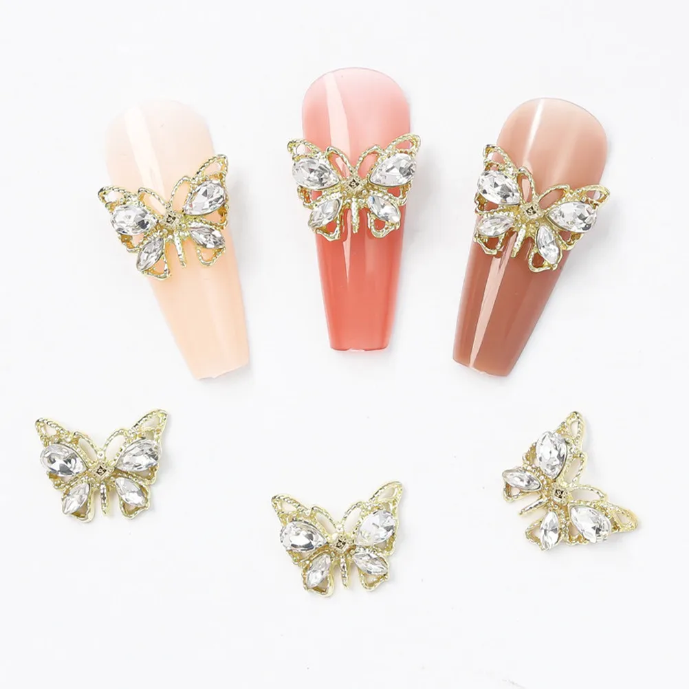 20Pcs Nail Charms Butterfly Nail Art Rhinestone Charms Shiny Manicure Decorations DIY Nails Manicure Decoration