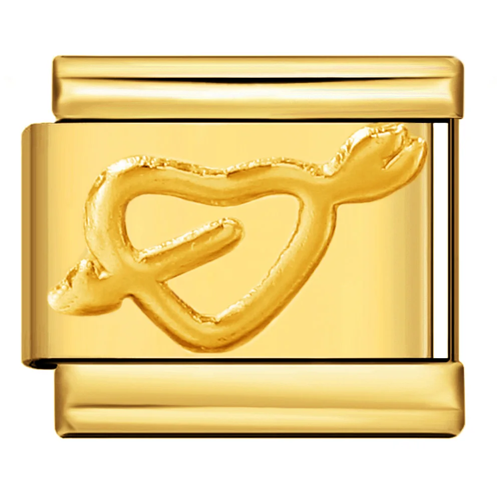 URING موضة جديدة لون الذهب المحبة القلب زهرة الفراشة الإيطالية سحر ربط صالح 9 مللي متر سوار الفولاذ المقاوم للصدأ DIY مجوهرات