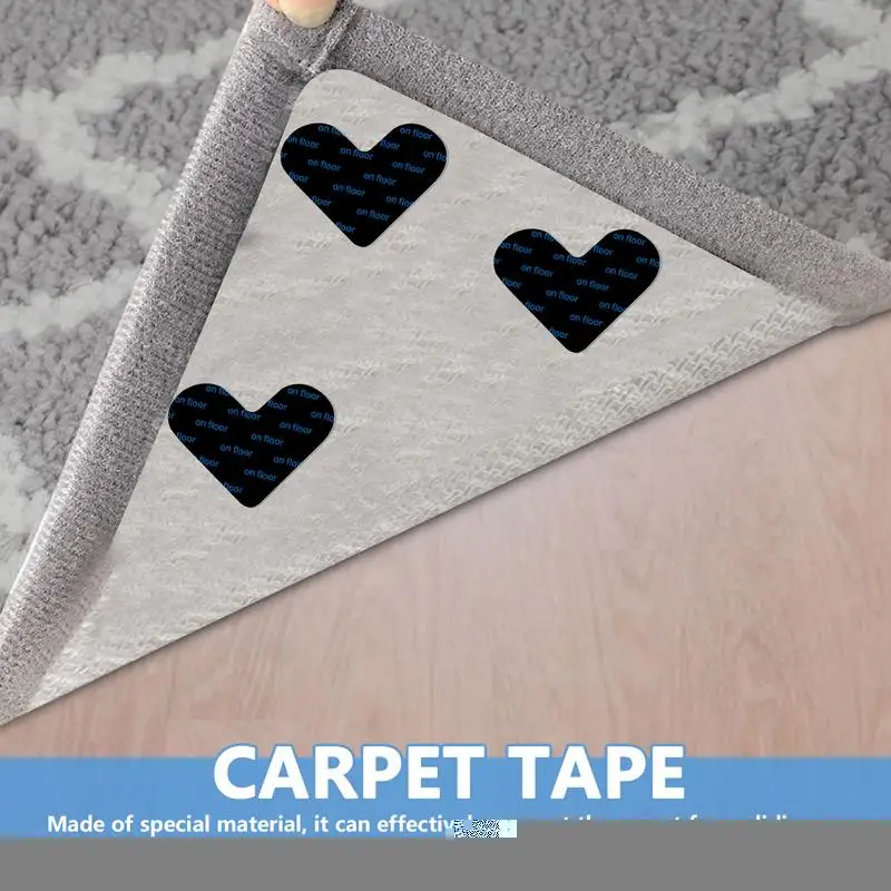 Reutilizáveis em forma de coração antiderrapante almofadas do tapete, Antiderrapante Grippers, Tapete Adesivos, Rug Slip Stopper