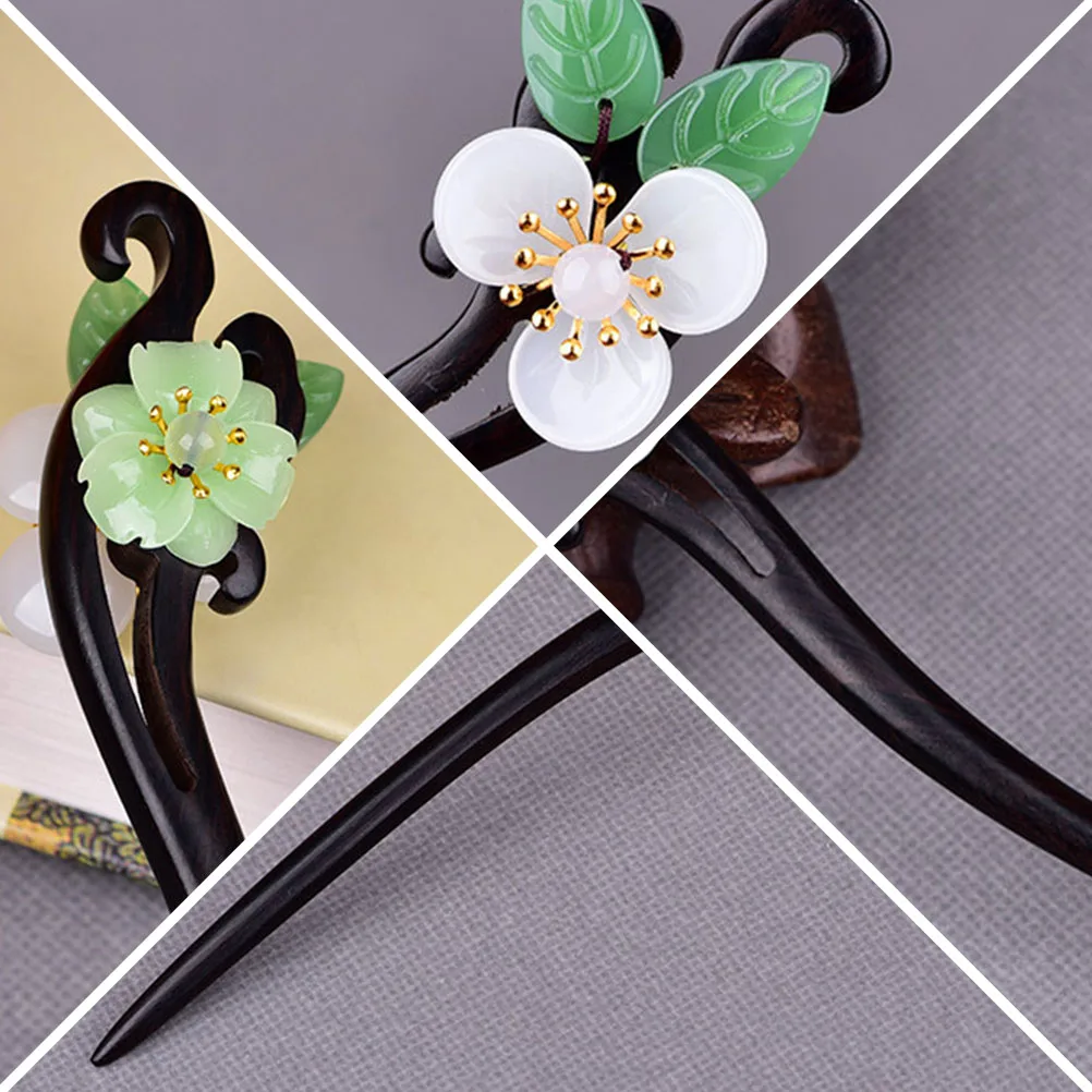 

Retro Hairpin Decorative Sticks Women Flower Green Chinese Style Vintage Hair Accessories Long Lasting Durable Simple Design