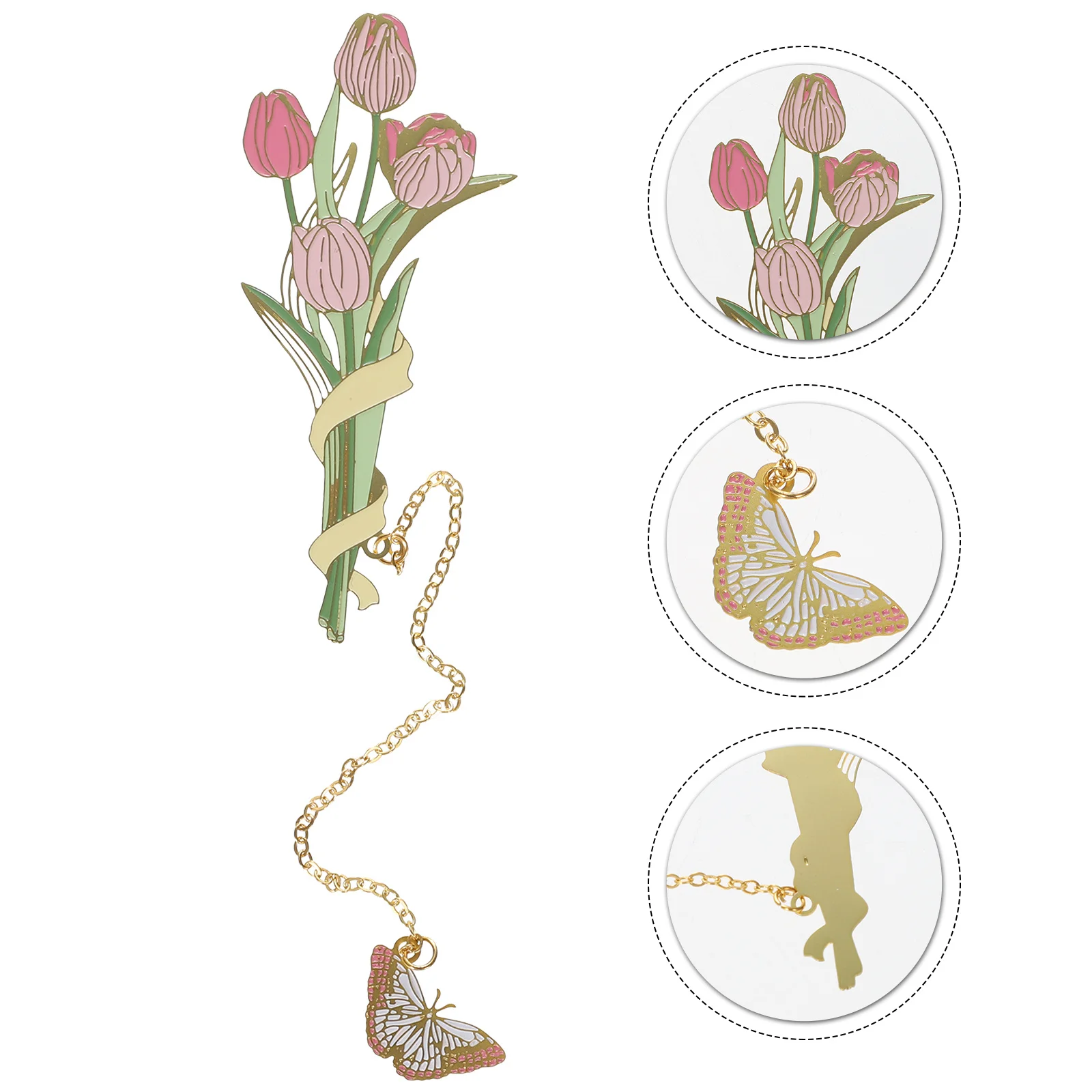 

Decorative Bookmarks Metal Flower Bookmark Hollow-Out Pattern for Books Lightweight Portable Exquisite Workmanship Study