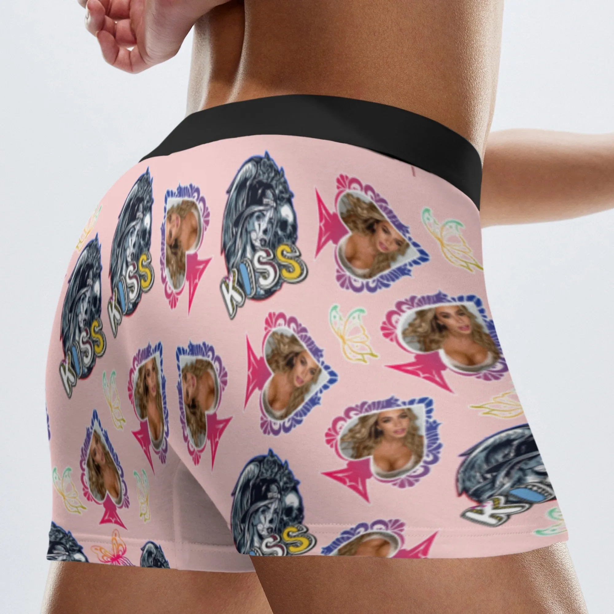 مخصص شخصية الوجه صور الرجال الملابس الداخلية الطويلة هدية عيد الحب سراويل بوكسر سراويل تنفس السروال للرجال #4