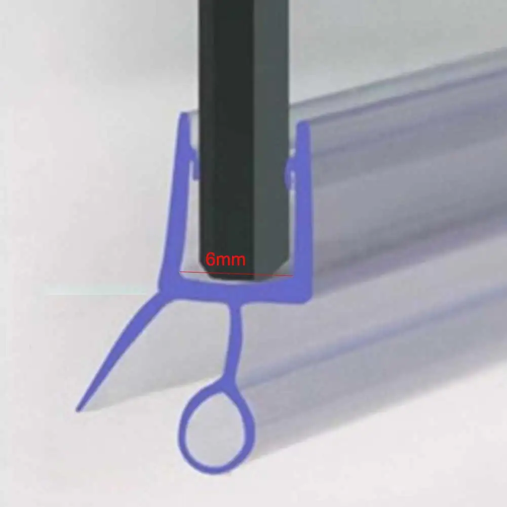 2pcs Shower Seal For Glass Doors Kit PVC Pack Replacement Seal Rubber Strip Shower Strips Transparent Door Seal Weather
