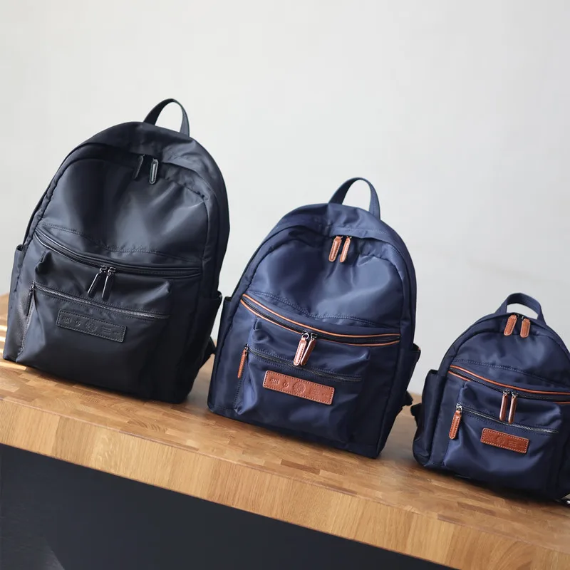 Women's Backpack High Quality Nylon with Leather Travel Bag Men's Large Capacity Backpack with Computer Compartment