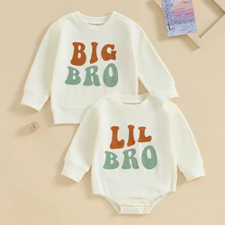 Big Sister Little Brother Matching Outfits Long Sleeve Sweatshirt Romper Shirt Baby Boy Girl Fall Spring Family Matching Outfits