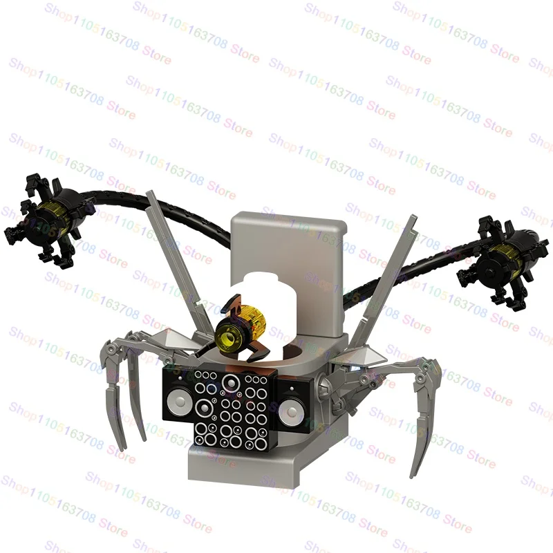 MOC Skibidi toilette homme Anime dessin animé briques poupées caméraman haut-parleur TV homme Mini Action briques blocs de construction figurines jouets