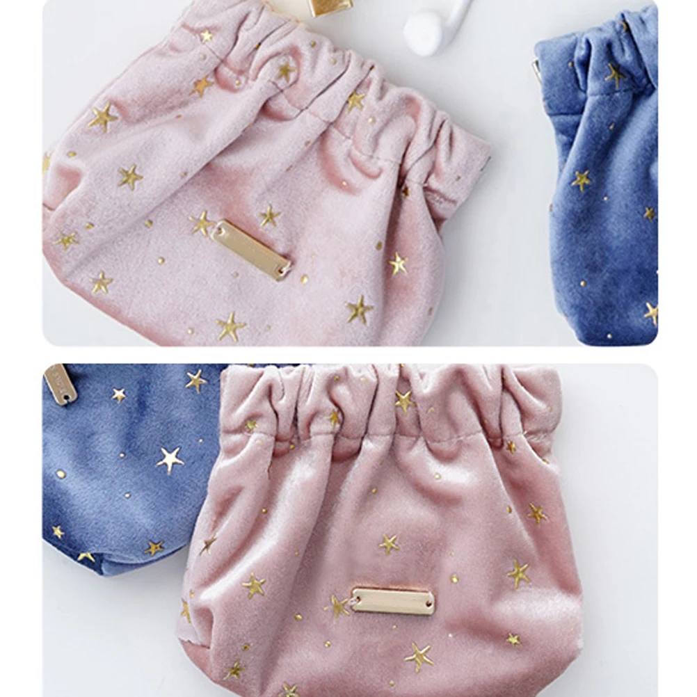 

Lipstick Bag Small Sundry Fabric Pink Travel Vanity Pouch Purse Coin Change Storage Organizer Dust Proof