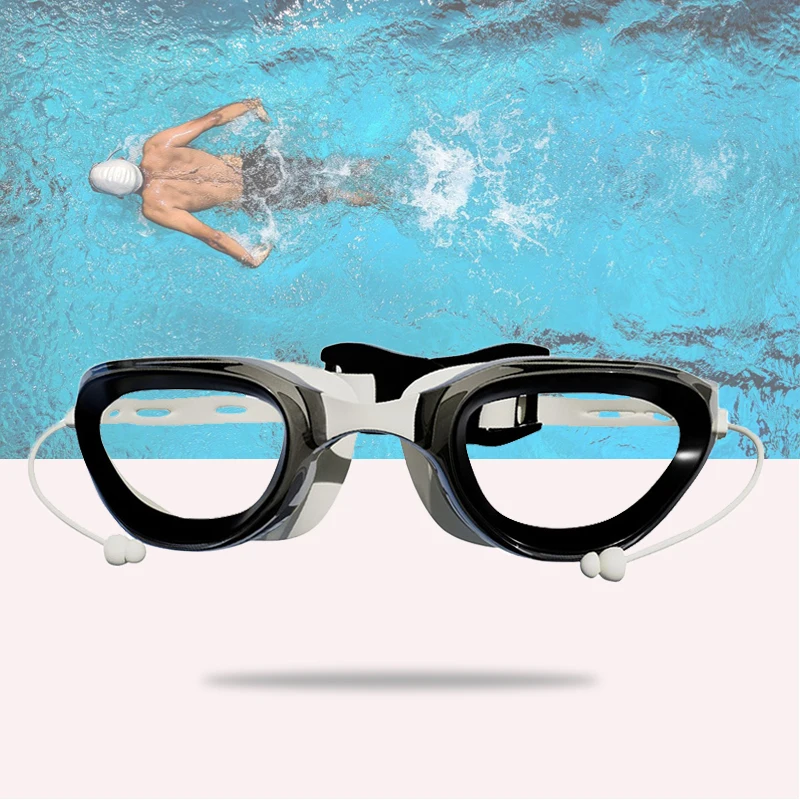 

Детские мужские и женские HD прозрачные линзы, противотуманные очки для плавания со встроенными берушами, защита от ультрафиолета, спортивные очки для дайвинга и плавания