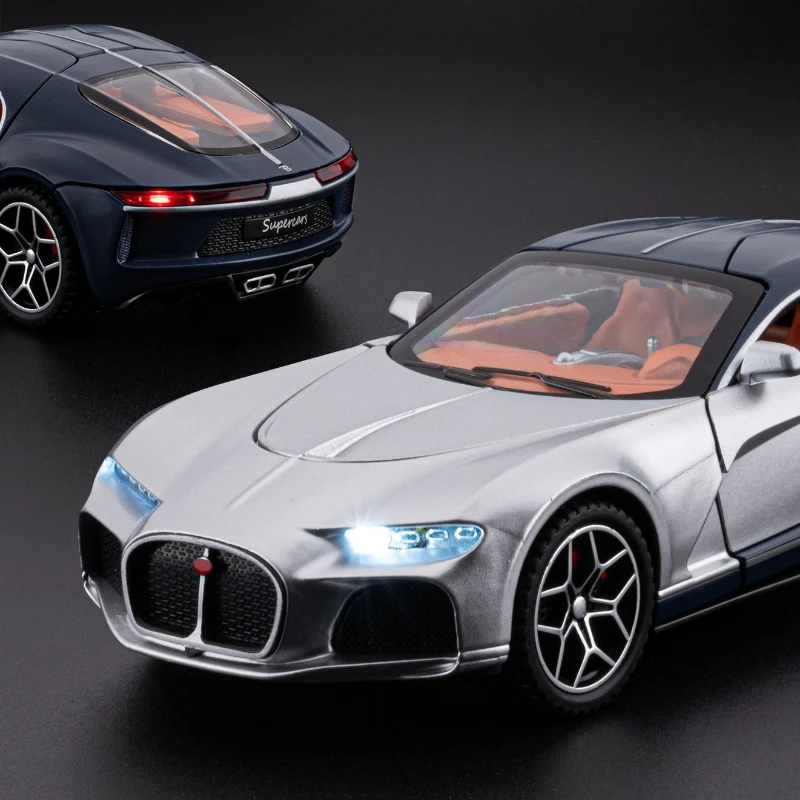 1:32 بوجاتي أتلانتيك محاكاة عالية دييكاست سبيكة معدنية نموذج سيارة ضوء الصوت التراجع جمع الاطفال لعبة الهدايا