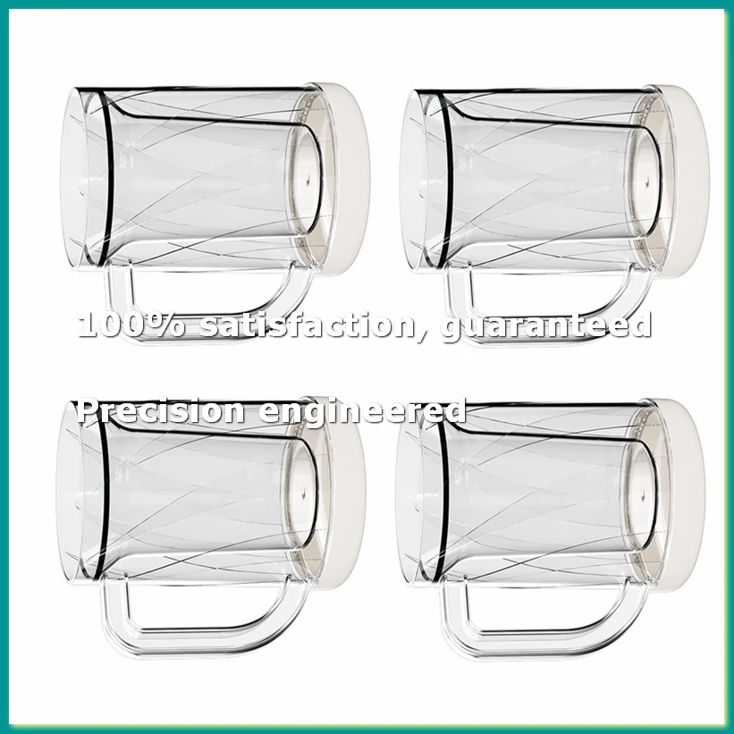 

4 Pcs Frozen Beer Mugs for Freezer Double Wall Gel Frosty Freezer Mugs Beer Ice Mugs for Freezer Drinking Freezer Cups-A07G