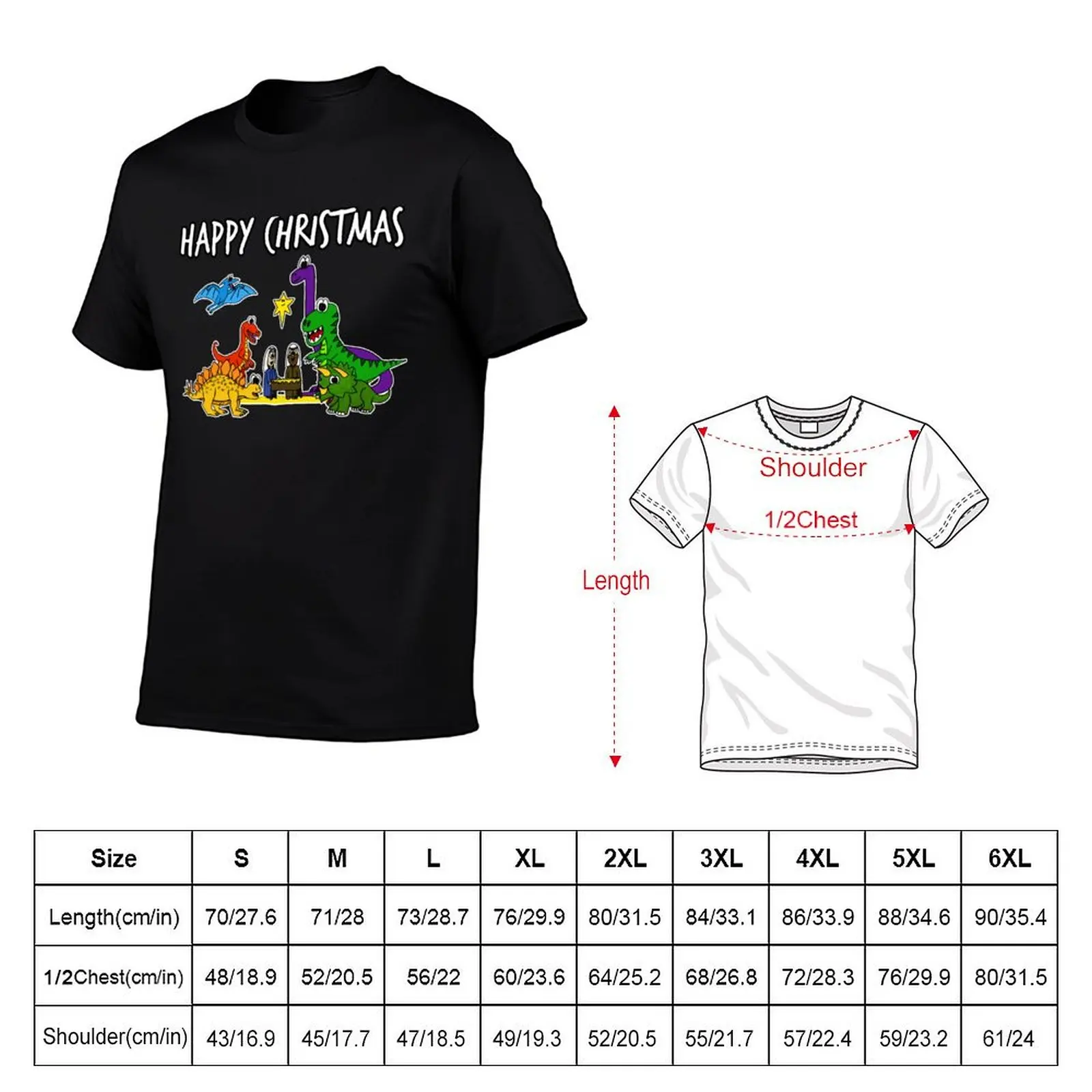 Dinosaur Christmas Nativity Church Xmas Funny T-Shirt Minimalist Casual Short Sleeve Top