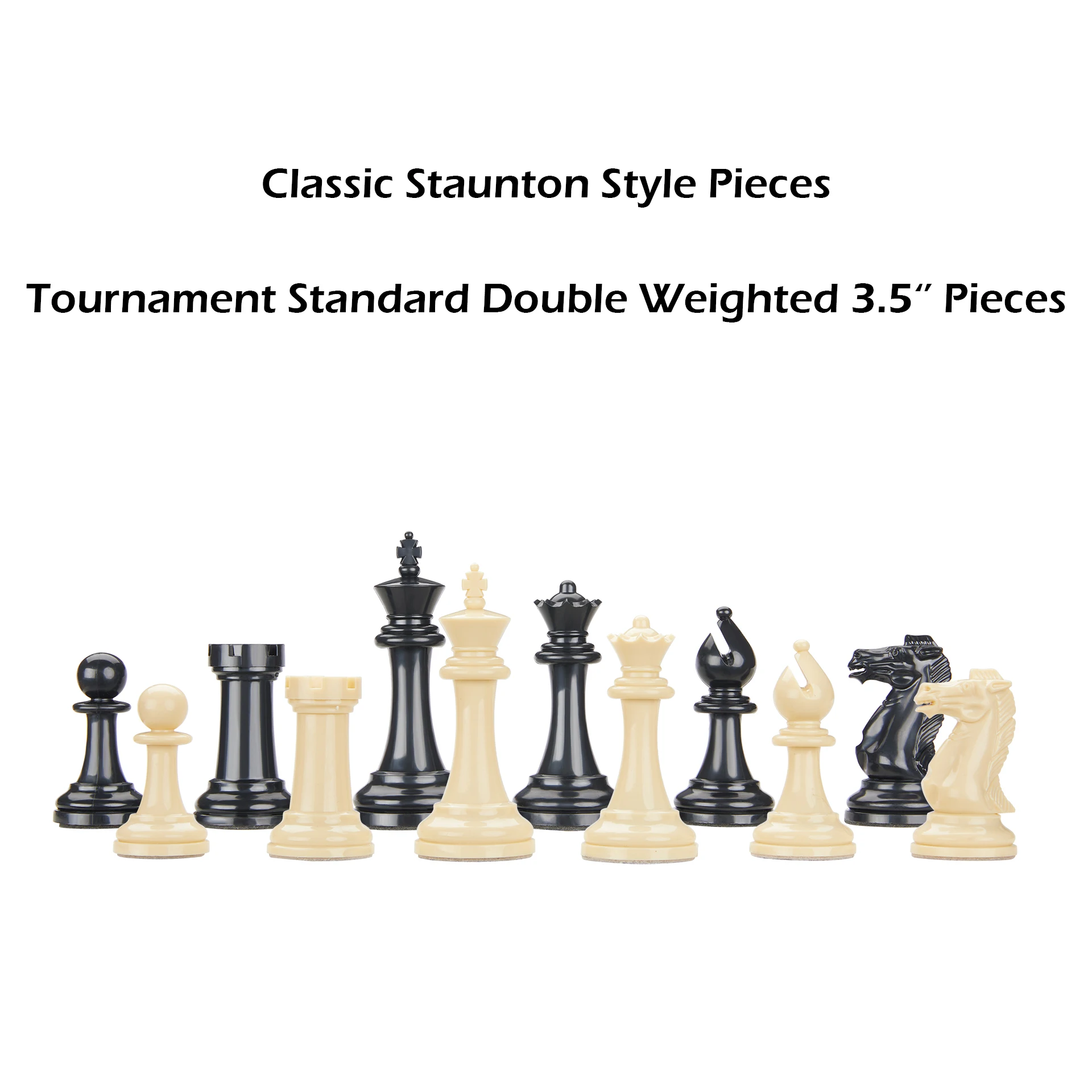 CHESSSHOP Tournament Chess Set 18'' Foldable Silicone Chess Board / 3.5'' King Height Plastic Double Weighted Classic Staunton