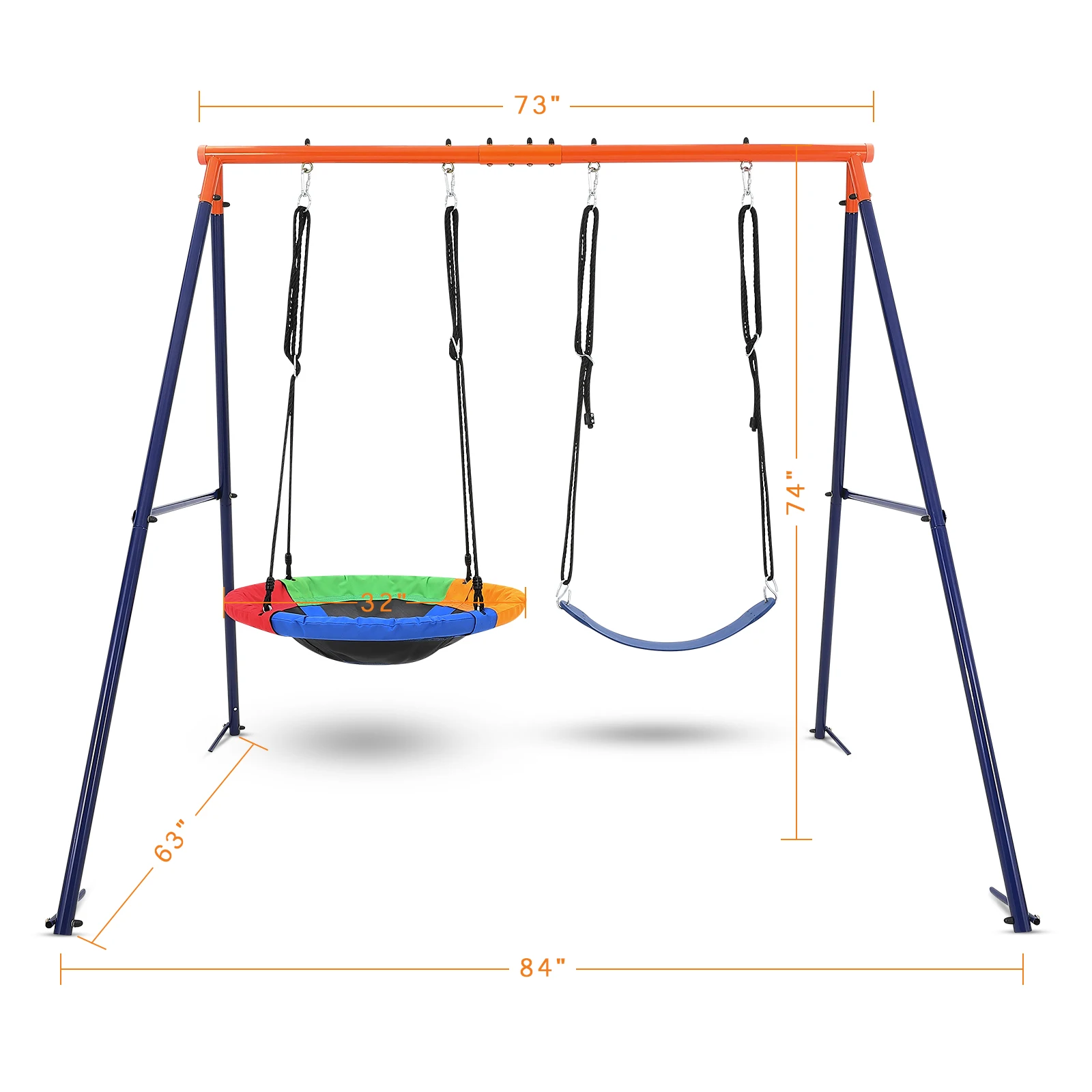 Columpio de doble asiento para niños, equipo de patio de juegos, columpio, juguetes para juegos al aire libre