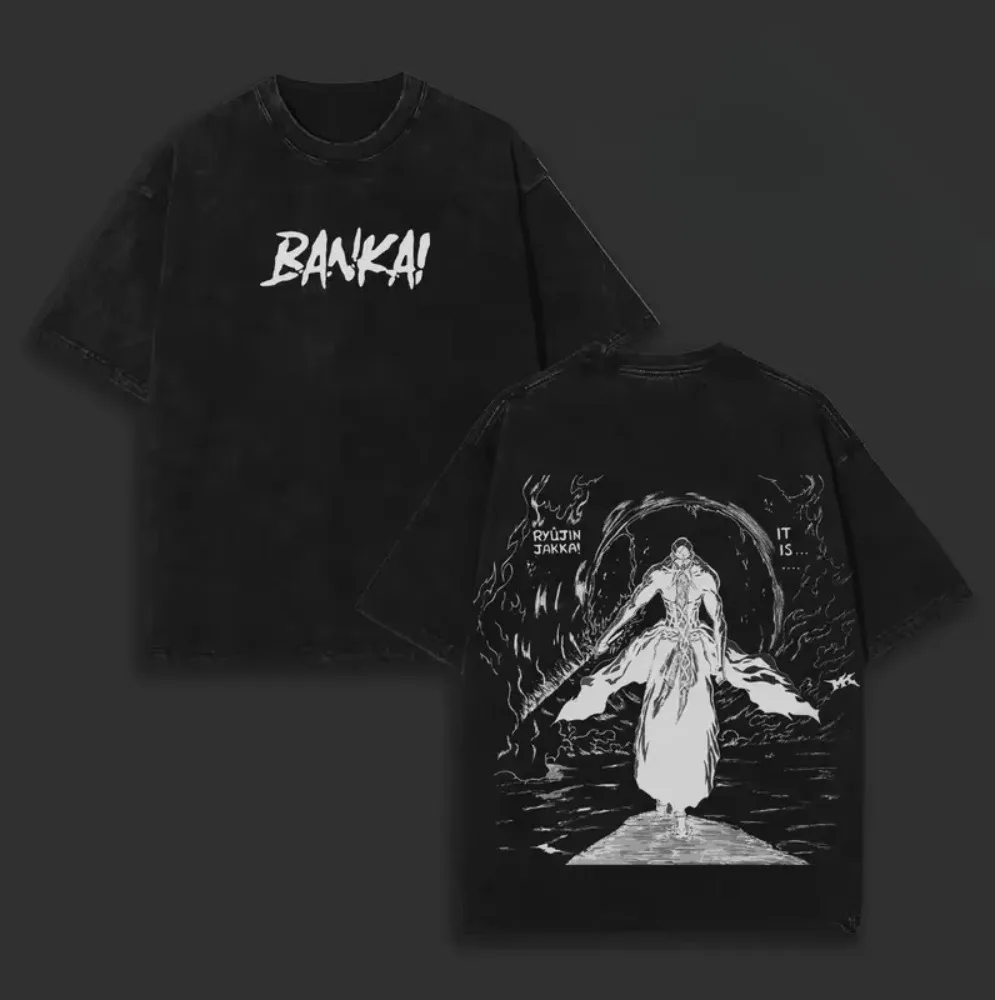 2026 Bleach Yoruichi Shihouin Double Sided Anime Graphic Vintage Washed Black T-Shirt Unisex Oversized Y2K Streetwear Cotton Tee view 4