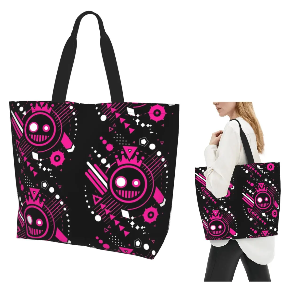 

Just Shapes And Beats - JSAB Сумка для покупок Холщовая сумка на плечо большой вместимости Сумка для покупок для женщин