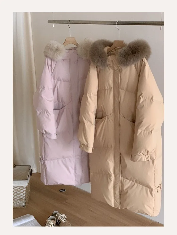 Parka Donna Para Dama Inverno Increspato Strati Telai Pieghe Maxi Pressato Elegante Dolce Preppy Studenti universitari Letterario Tenero
