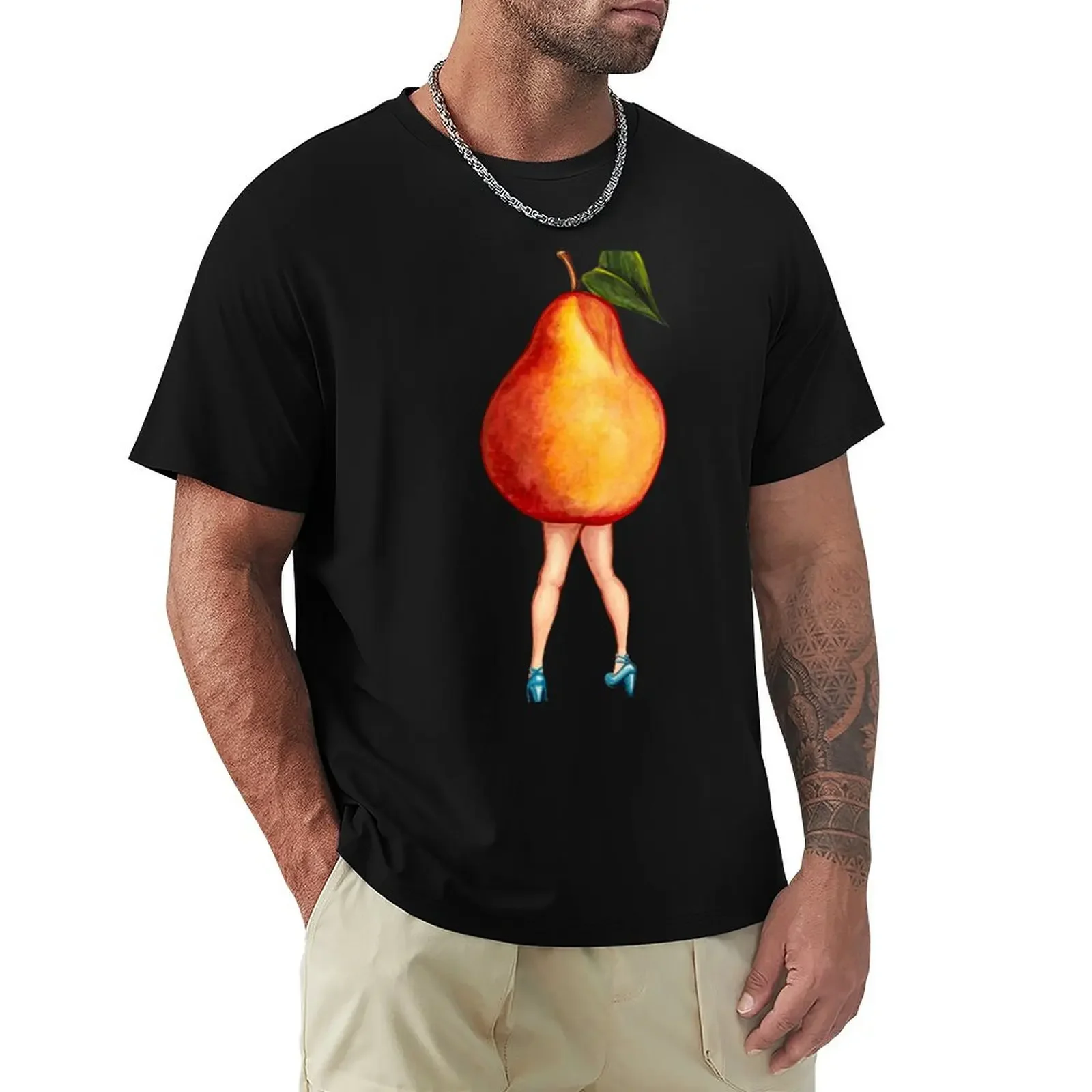 Fruit Stand - Pear Girl T-Shirt cotton graphic tees kawaii clothes graphic t shirts fitted t shirts for men