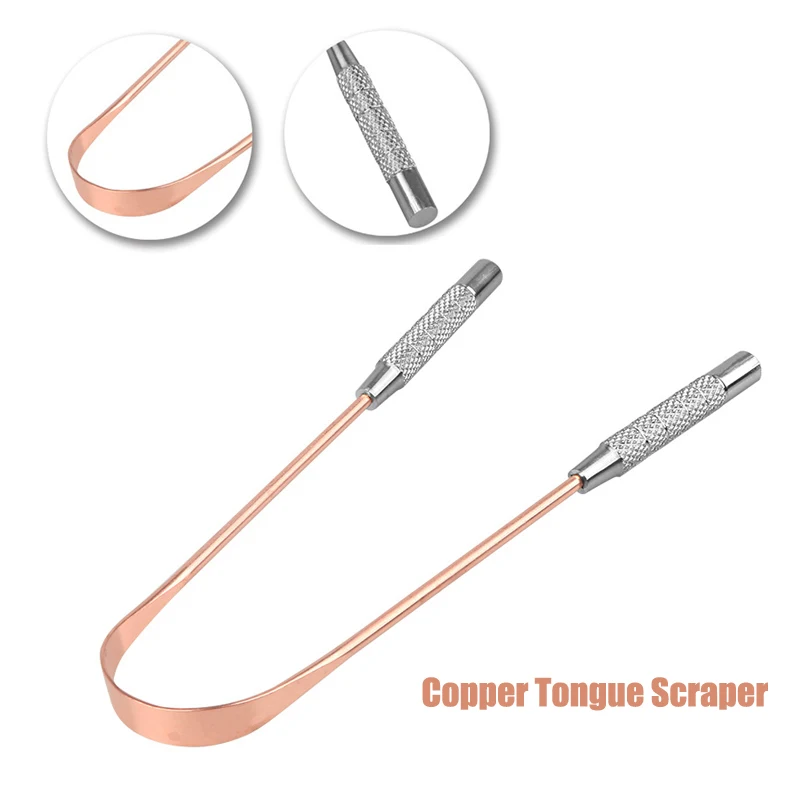 

1PCS Copper Tongue Scraper Oral Tongue Cleaner Brush Tongue Toothbrush Oral Hygiene High Quality Tounge Scraper