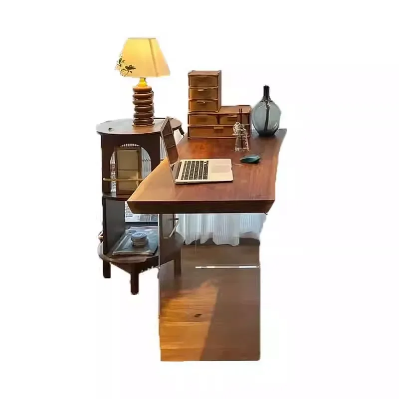 

Black walnut large board tea table ash wood balcony living room suspended desk work antique style