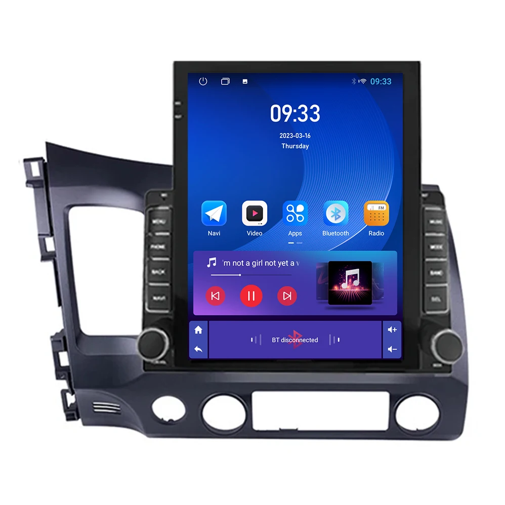 

9.7 Inch Vertical Style Tesla Screen Android car multimedia Player For Honda Civic 2005-2012 Car Radio head unit