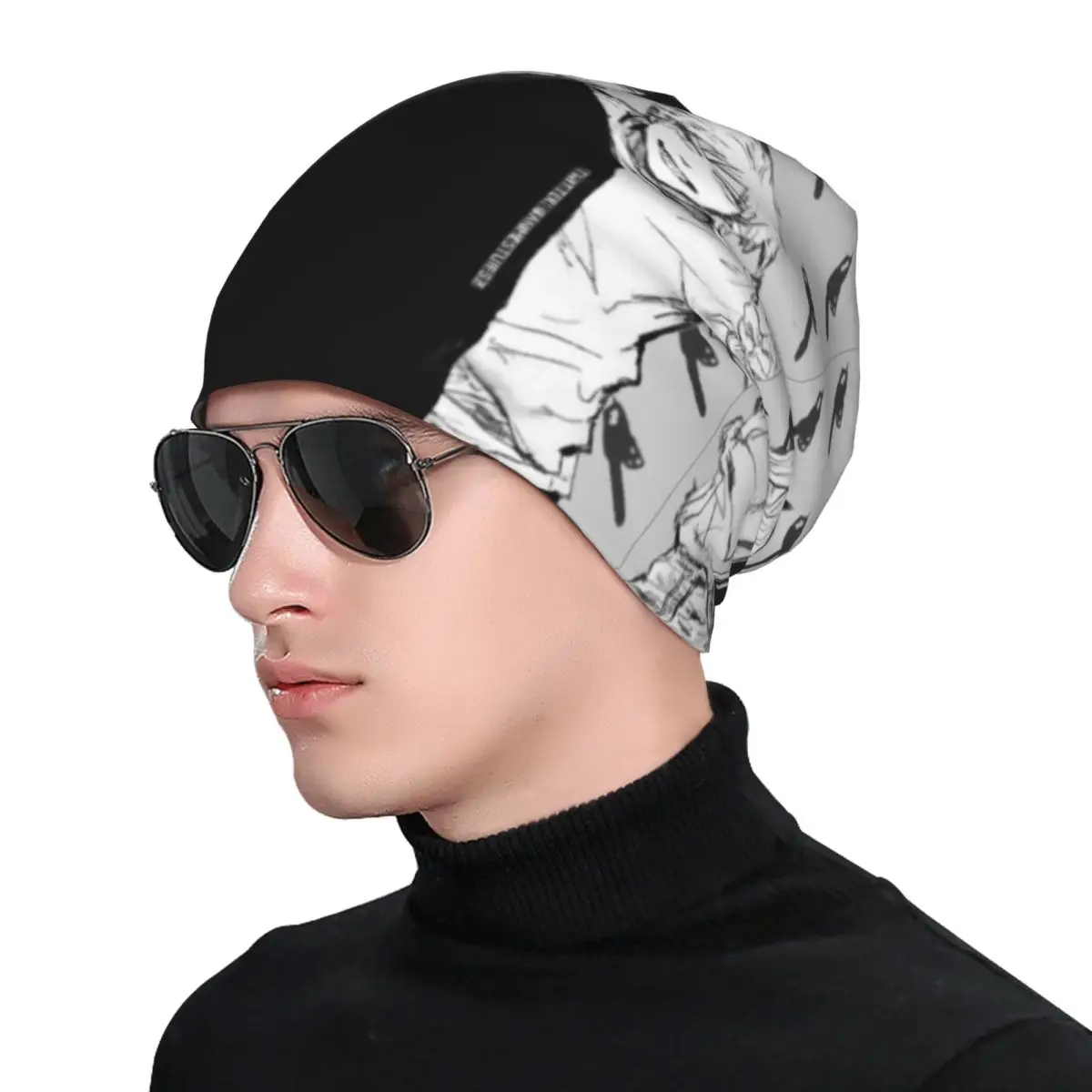 بالمنشار رجل مانغا Skullies قبعة صغيرة الهيب هوب للجنسين قبعة تزلج دافئة متعددة الوظائف بونيه