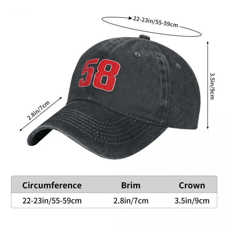 58 Baseball Cap NUMBER LOGO Rock Cheap Washed Trucker Hat Unisex Funny Logo Washed Baseball Caps