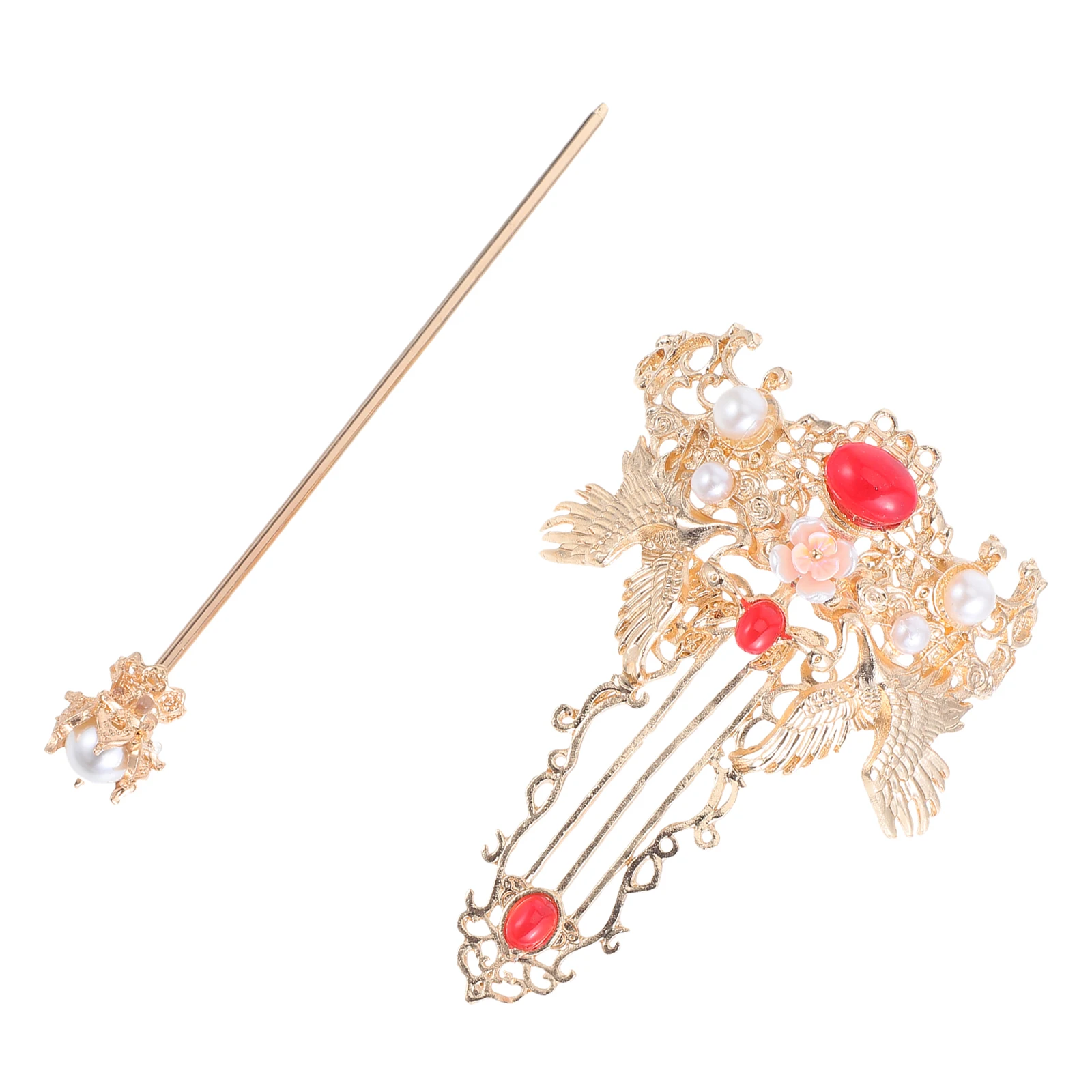 

Retro Chinese Hair Stick Crown Elegant Alloy Accessories for Women Girls Hairstyle Beauty Wedding Cosplay Hair Tool