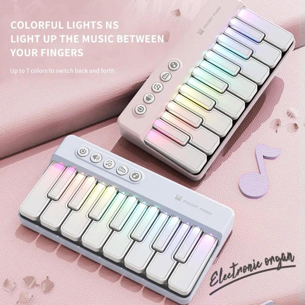 

LED Rainbow-colored Keys Electronic Keyboard Kids Cartoon Kids Music Educational Music Instrument Baby Keyboard Toys Piano K0J8