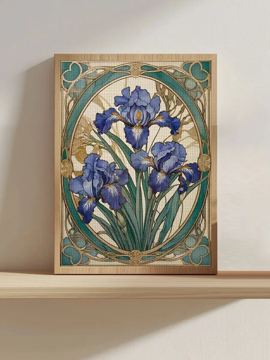 1 Stück 30x40 cm/11,8*15,74 Zoll Blumenmuster Kreuzstich-Set DIY-Kit 11CT/14CT DIY-Stickset DIY-Kreuzstich-Set – Detail 1