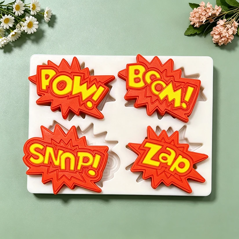 Cheer BCCM SNAP POW ZAP Silicone Sugarcraft Mold Resin Tools Cupcake Baking Mould Fondant Cake Decorating Tools