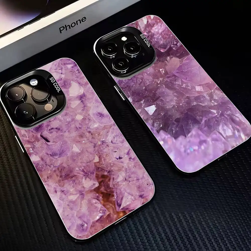 

Geode_slice amethyst_purple matte Phone Case For iPhone17,16,15,14,13,12,11 Plus,Pro Max Black Matte Shockproof Cover