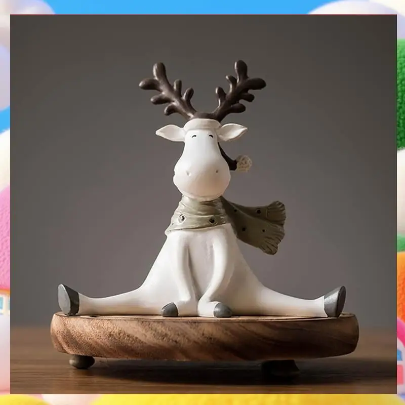 

Artistic Home Deer Decorations Creative White Deer Figurines New Year Office Living Room Decorations Easter Room About 15X6x14cm