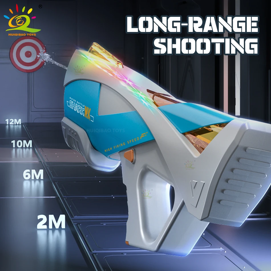 HUIQIBAO Marquee Light Pistola ad acqua elettrica Fantasy Cannone Estate Piscina all'aperto Lotta Gioco di tiro Giocattoli per bambini Regalo