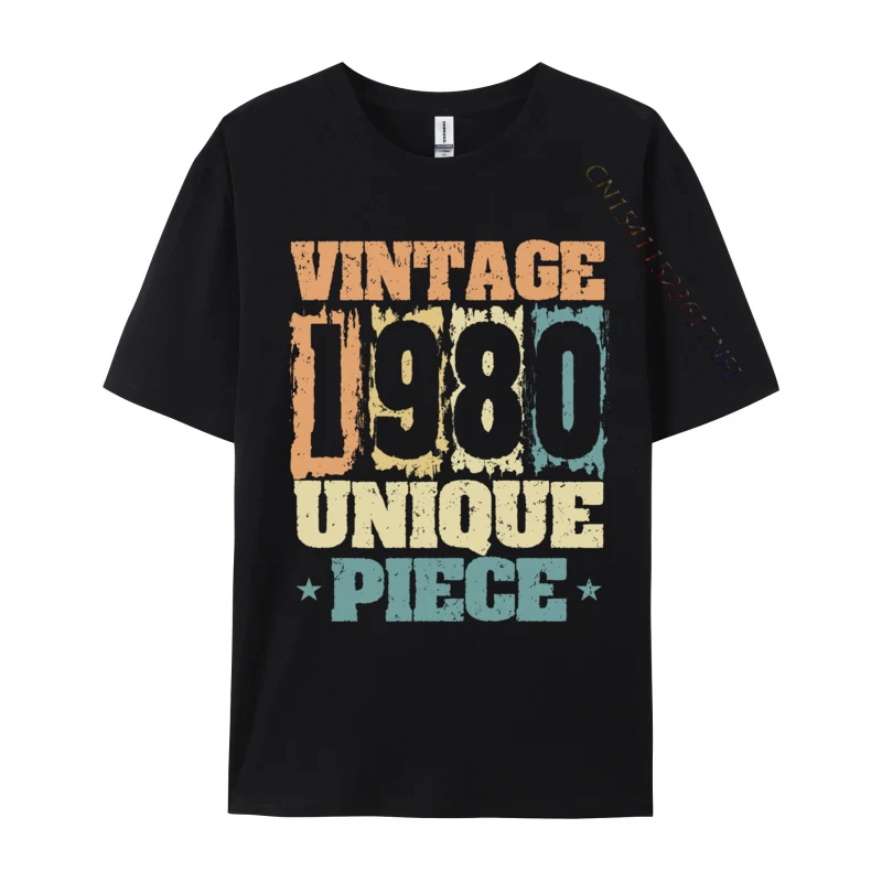 

Men T-shirts 1980 Birthday Vintage 1980 Born In 1980 Made In 1980 Top T-Shirt For Men Slim Fit Leisure Cotton Men Tees Wholesale