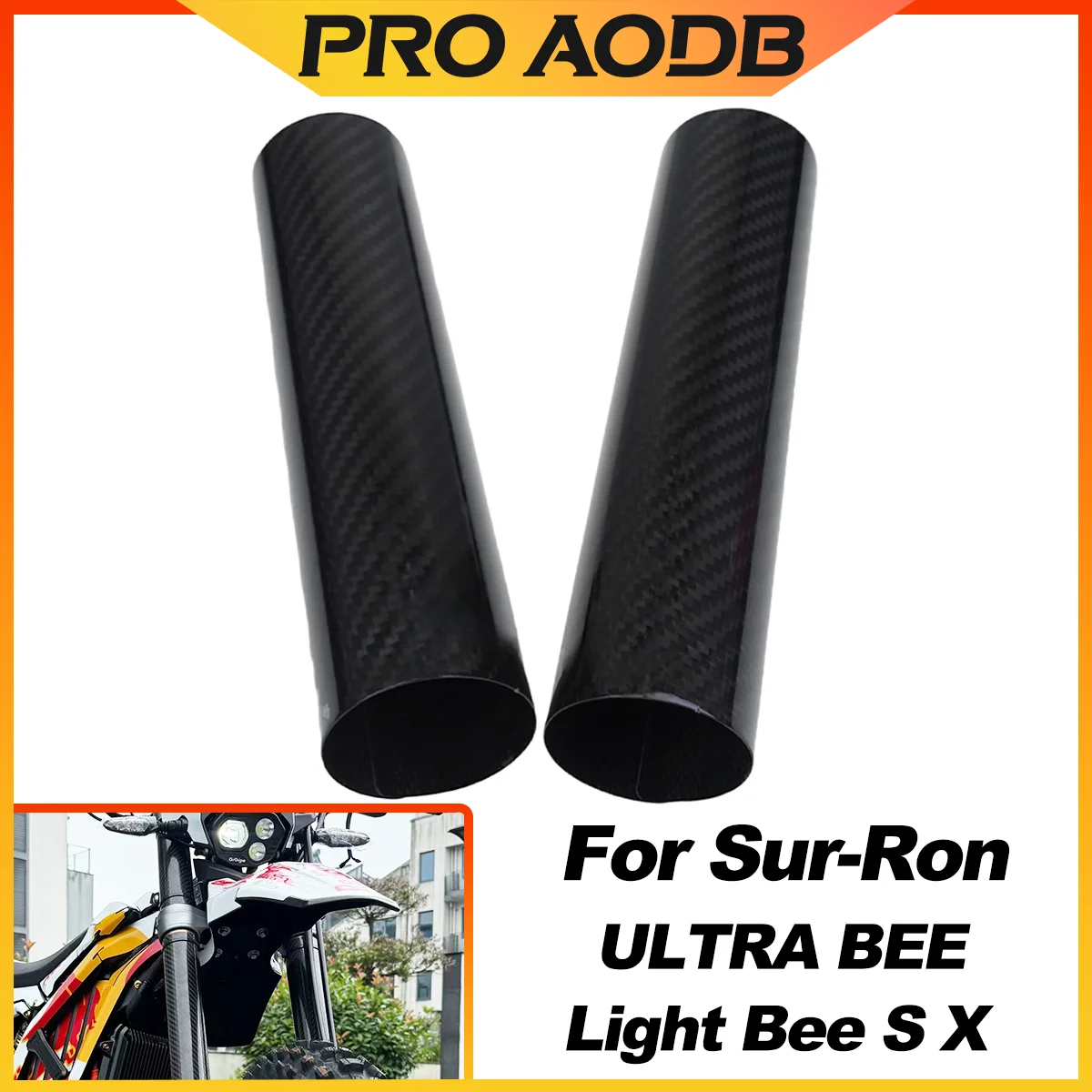 Kohlefaser-Vordergabelschutz für Sur-Ron Motorräder, Abdeckung für Surron ULTRA BEE Light Bee S X Elektro-Motocross Universal