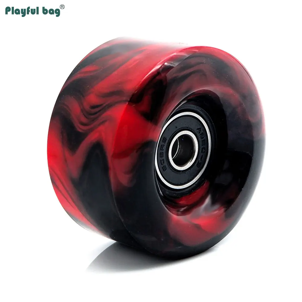 Set combinato ruote di colore misto 58x32MM per pattini a rotelle doppi PU testa freno 608RS cuscinetto 82A accessorio ruota AMB283