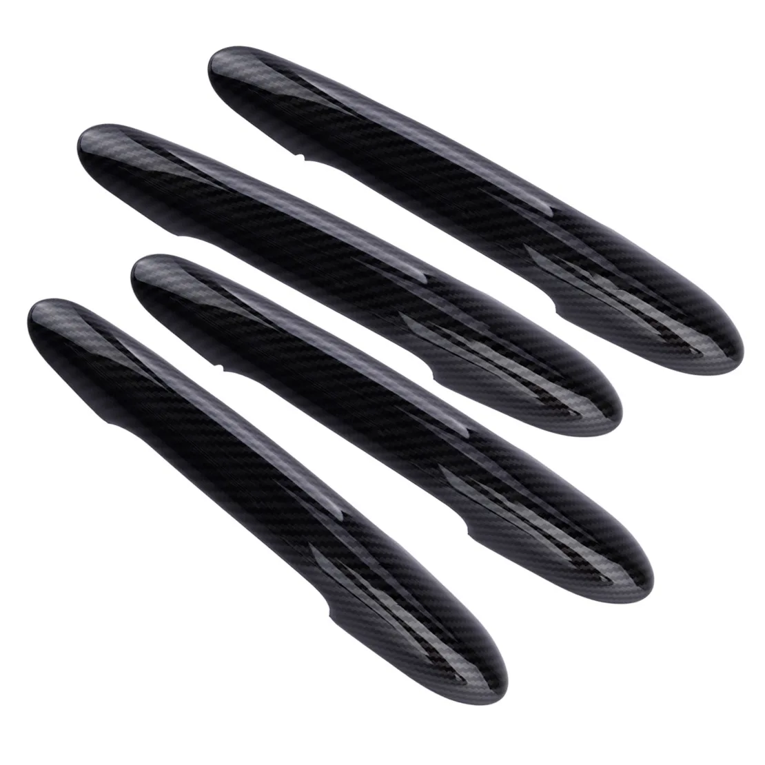 Carbon Fiber Style Exterior Door Handle Cover Trim Set Fit For Mini Hatch 5-Door F55 Countryman F60