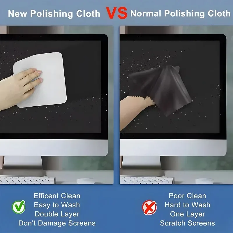 Paños de pulido para Apple iPhone iPad MacBook IWatch paños de limpieza de microfibra suave de doble capa toallita limpiadora de pulido de pantalla